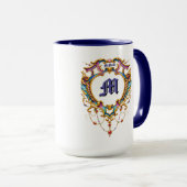 Louis XV Kartusche Name & Monogramm Tasse (VorderseiteRechts)