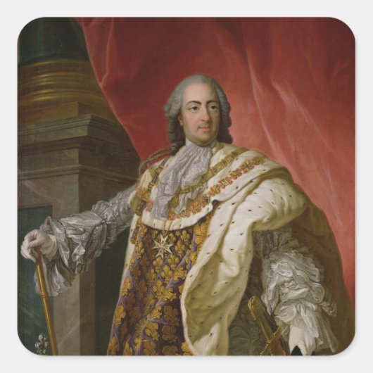 Louis XV Quadratischer Aufkleber (Vorderseite)
