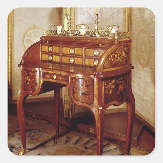 Louis XV Schreibtisch Quadratischer Aufkleber (Vorderseite)