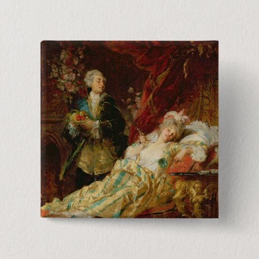 Louis XV und Madame Dubarry Button (Vorderseite)