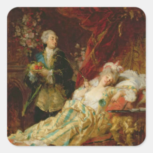 Louis XV und Madame Dubarry Quadratischer Aufkleber