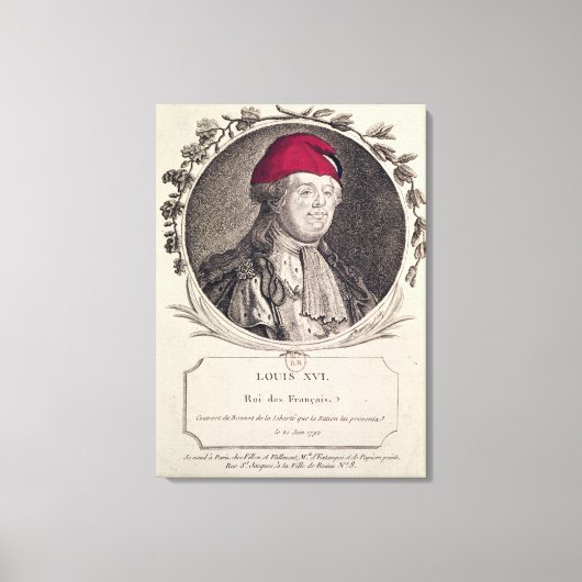Louis XVI mit einer Phrygienbonnet Leinwanddruck (Vorderseite)
