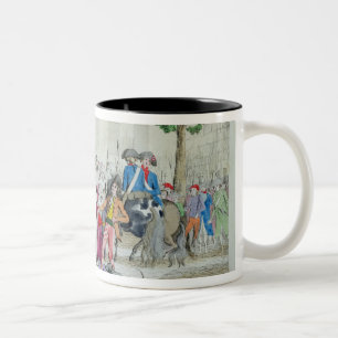 Louis XVI und seine Familie genommen zum Tempel Zweifarbige Tasse