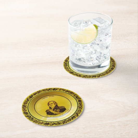 Louis XVIII Runder Pappuntersetzer (Vor Ort)