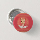 Louisa das Känguru Niedlich Button (Vorne & Hinten)
