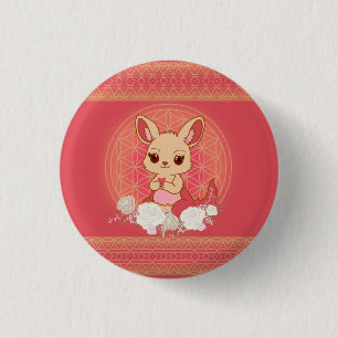 Louisa das Känguru Niedlich Button