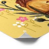 Louisa May Alcott Buch Lover Floral Art Print Poster (Ecke)