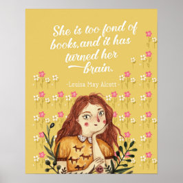 Louisa May Alcott Buch Lover Floral Art Print Poster