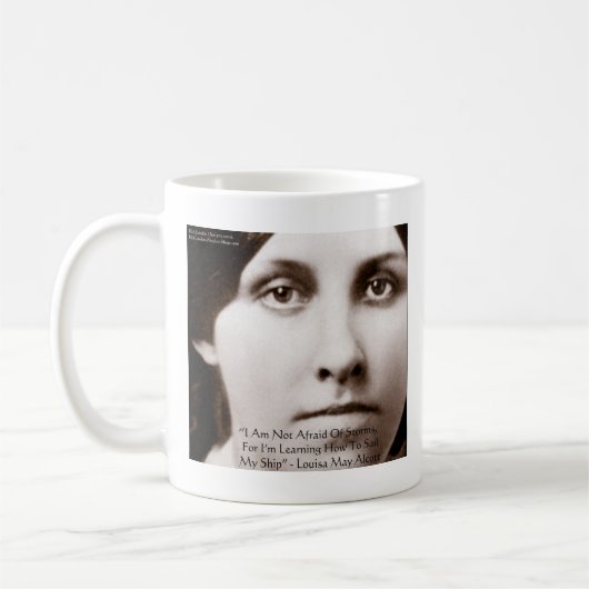 Louisa May Alcott "Segellernen" Weisheitsgeschenke Kaffeetasse (Links)