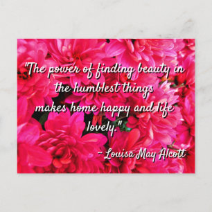 Louisa May Alcott Zitat Humble Beauty Postcard Postkarte