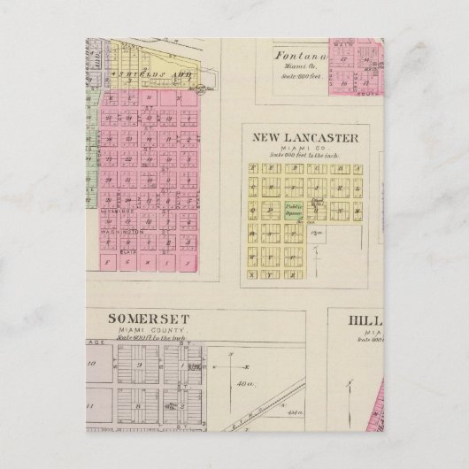 Louisburg, Somerset, Fontana, Kansas Postkarte (Vorderseite)