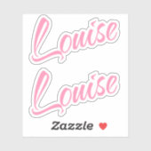 Louise Decorative Name in Pink x2 Aufkleber (Blatt)