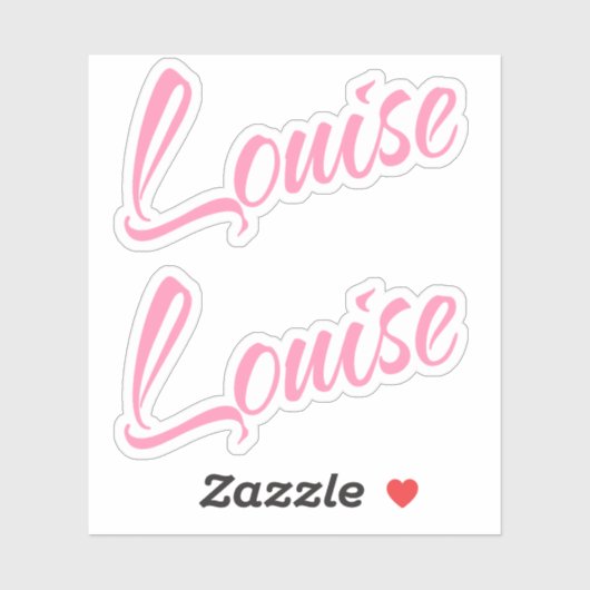 Louise Decorative Name in Pink x2 Aufkleber (Blatt)
