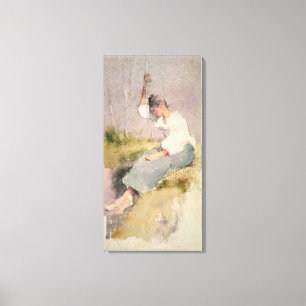 Louise, ein bretonisches Mädchen (w/c auf Papier) Leinwanddruck