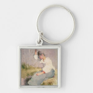 Louise, ein bretonisches Mädchen (w/c auf Papier) Schlüsselanhänger