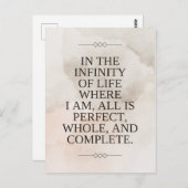 Louise Hay Quote - Alles ist perfekt Postkarte (Vorne/Hinten)
