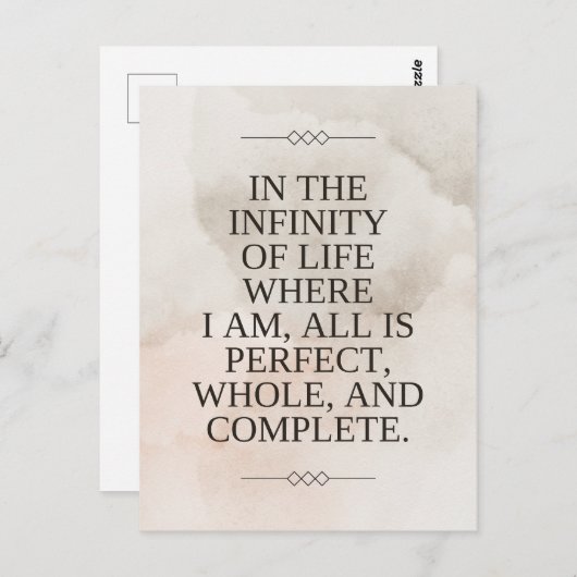 Louise Hay Quote - Alles ist perfekt Postkarte (Vorne/Hinten)