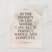 Louise Hay Quote - Alles ist perfekt Postkarte (Vorderseite)