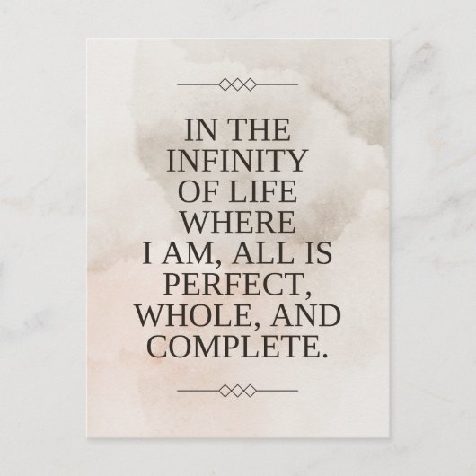 Louise Hay Quote - Alles ist perfekt Postkarte (Vorderseite)