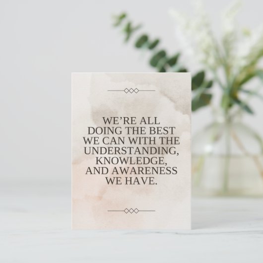 Louise Hay Zitat - das Beste, was wir können Postkarte (Stehend Vorderseite)