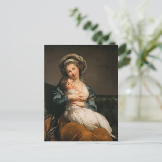 Louise Le Brun - Selbstportrait mit ihrer Tochter Postkarte (Stehend Vorderseite)