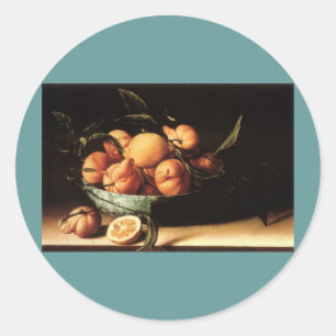 Louise Moillons Schale mit Curacao-Orangen (1634) Runder Aufkleber