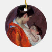 Louise nährt ihr Kind | Mary Cassatt Keramik Ornament (Vorne)
