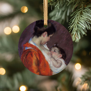 Louise nährt ihr Kind   Mary Cassatt Keramik Ornament