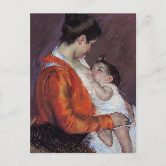 Louise nährt ihr Kind | Mary Cassatt Postkarte (Vorderseite)