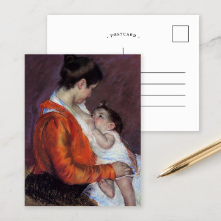 Louise nährt ihr Kind | Mary Cassatt Postkarte