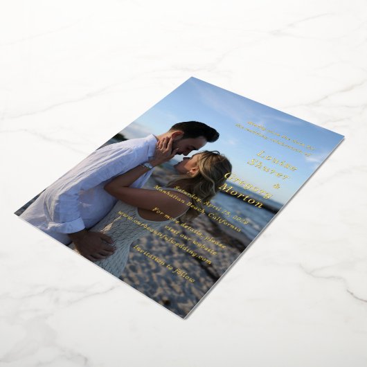 Louise Simple Foto Moderne Hochzeit retten das Dat Folieneinladung (Gedreht)