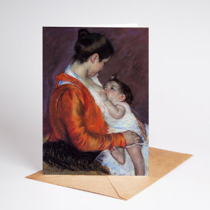 Louise stillt ihrem Kind   Mary Cassatt Karte