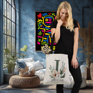 Louise's Radiant Stärke - Boho Chic Monogram Tragetaschen Mit Langen Trägern