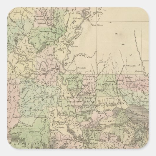 Louisiana 3 quadratischer aufkleber (Vorderseite)