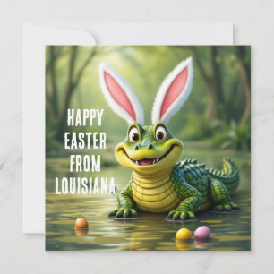 Louisiana Alligator mit sonnigen Ohren Feiertagskarte