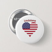Louisiana American Flag Herz Button (Vorne & Hinten)