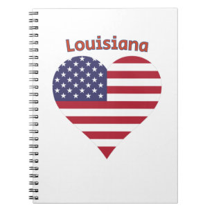 Louisiana American Flag Herz Notizblock