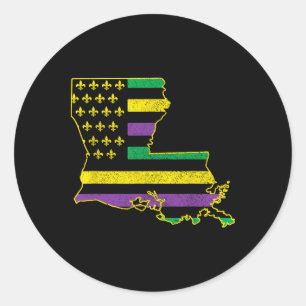 Louisiana American Flag Staaten Map Pride Nola Mar Runder Aufkleber