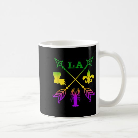 Louisiana Arrow Mardi Gras , Uni-adult, Black, Sma Kaffeetasse (Rechts)