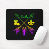 Louisiana Arrow Mardi Gras , Uni-adult, Black, Sma Mousepad (Mit Mouse)