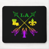 Louisiana Arrow Mardi Gras , Uni-adult, Black, Sma Mousepad (Vorne)