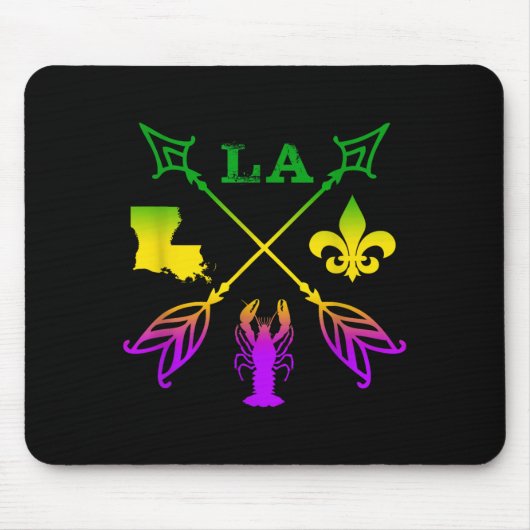 Louisiana Arrow Mardi Gras , Uni-adult, Black, Sma Mousepad (Vorne)