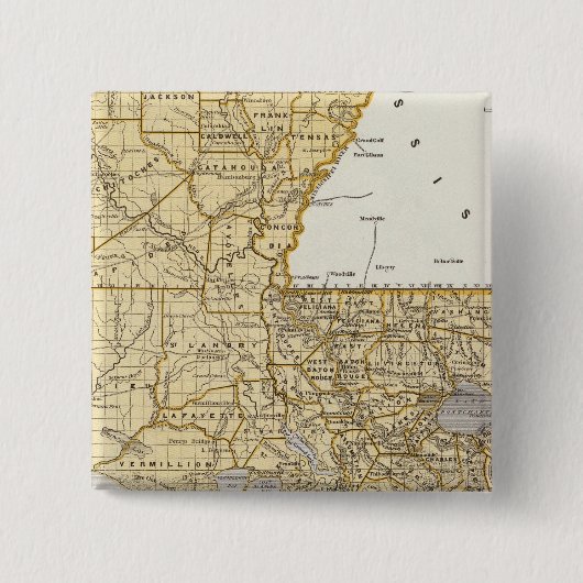 Louisiana Atlas Karte Button (Vorderseite)