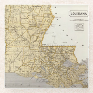 Louisiana-Atlas-Karte Glasuntersetzer