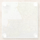 Louisiana-Atlas-Karte Glasuntersetzer (Rückseite)