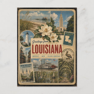 Louisiana Authentische Vintage-Style-Postkarte Postkarte