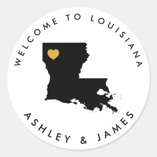 Louisiana Begrüßungssticker, Leckerei Box Bag Runder Aufkleber (Vorderseite)