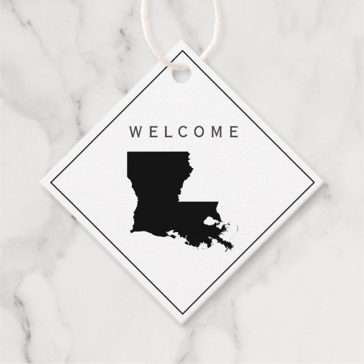 Louisiana Begrüßungstablett Tag für Hochzeitswoche Geschenkanhänger (Vorderseite)