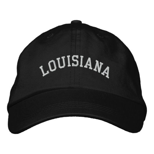 Louisiana bestickte, anpassbare Cap Black Bestickte Kappe (Vorderseite)