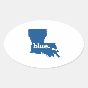 LOUISIANA BLAUER STAAT OVALER AUFKLEBER